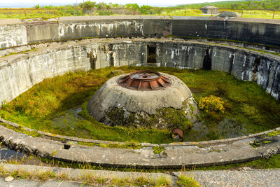 High angle view of old building