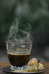 Close-up of coffee on table