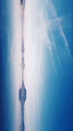 Aerial view of vapor trails in sky