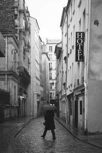 People walking on city street