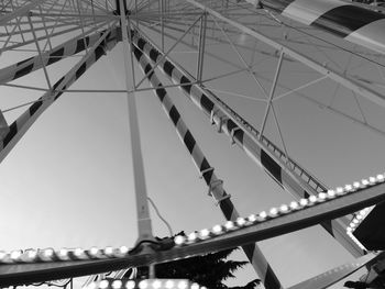 Low angle view of ferris wheel against clear sky