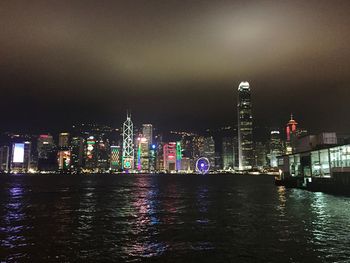 Illuminated city skyline at night