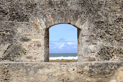 Sea seen through window