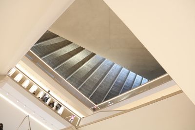 Low angle view of illuminated staircase