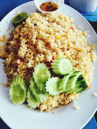 High angle view of salad in plate