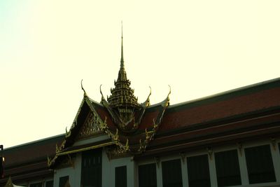 Low angle view of temple against clear sky
