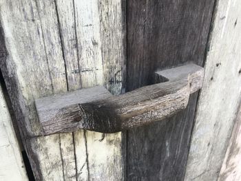 Close-up of old wooden door