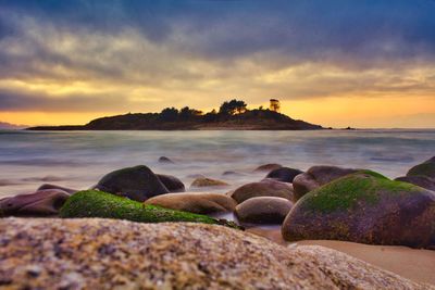 O santo  beach in marin  galicia, spain