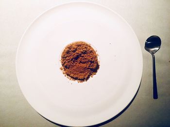Close-up of dessert in plate on table