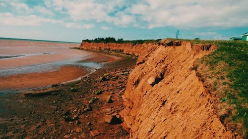 Scenic view of beach against sky