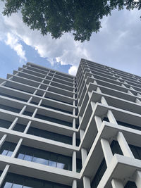 Low angle view of modern building against sky