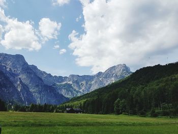 Scenic view of mountains against sky