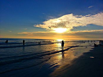 Scenic view of sea at sunset