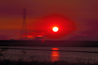 Scenic view of orange sky during sunset