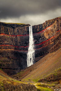 Low angle view of waterfall