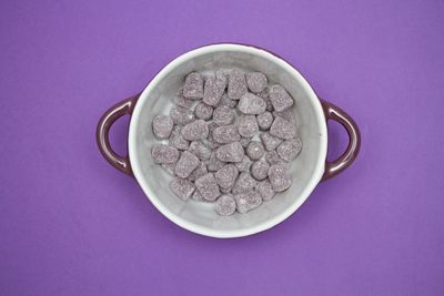 High angle view of ice cream on table