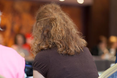 Rear view of businesswoman at conference