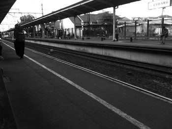 Train at railroad station platform