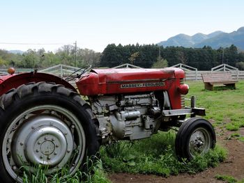 Car parked on field