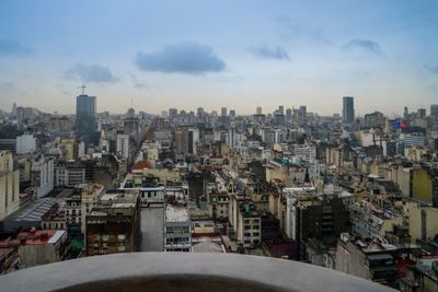 High angle view of buildings in city