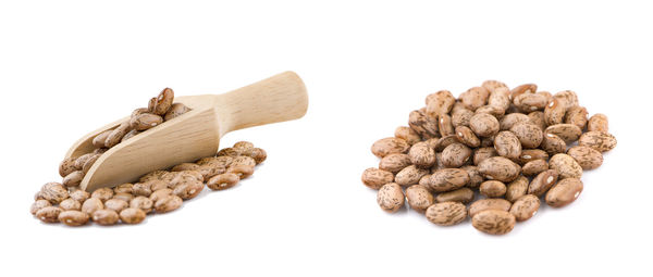 Close-up of bread against white background