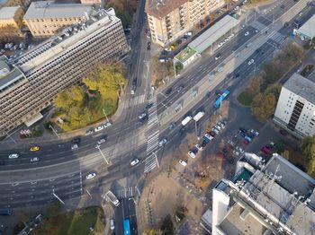 High angle view of city street