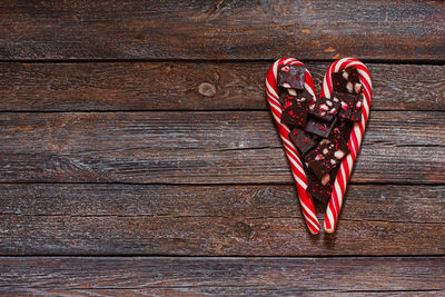 Directly above shot of heart shape on table