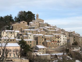 Low angle view of buildings against sky