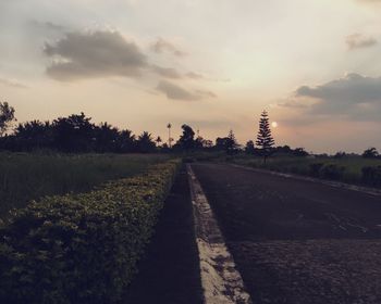 Country road at sunset