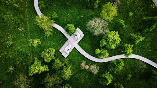 High angle view of road