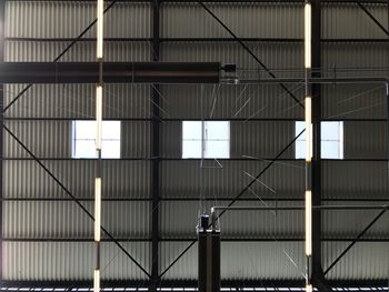 Directly below shot of metallic ceiling