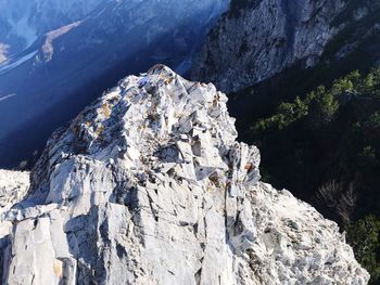 High angle view of rocks on mountain