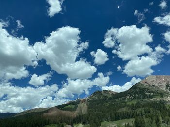 Low angle view of mountain against sky