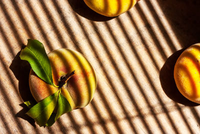 High angle view of fruit on table