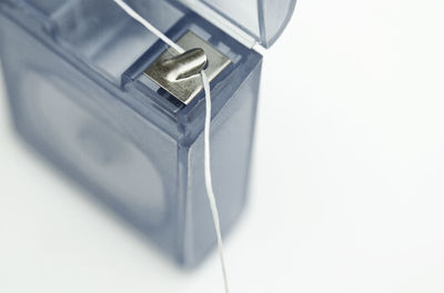 High angle view of electric bulb on table