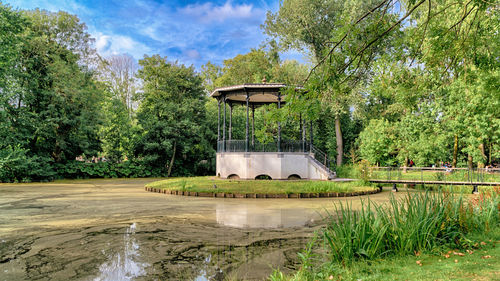 Gazebo in park in amsterdam