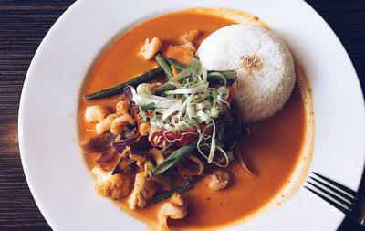 Close-up of meal served in bowl