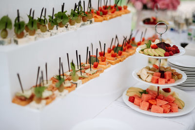 Close-up of food on table