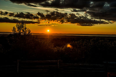 Scenic view of sunset over sea