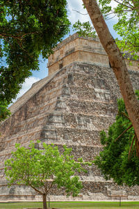 Low angle view of old temple