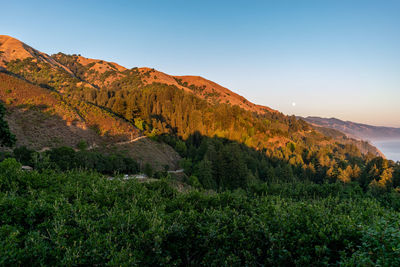 Scenic view of mountains against clear sky