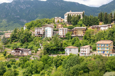 Panoramic overview of rota d'imagna town and surrounding areas.