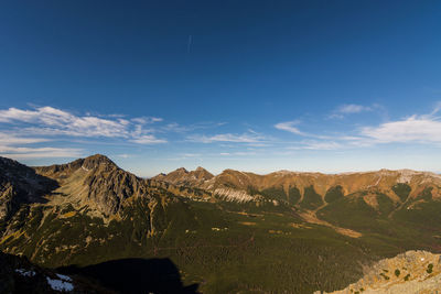 Scenic view of mountains against cloudy sky