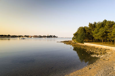 Scenic view of river against clear sky