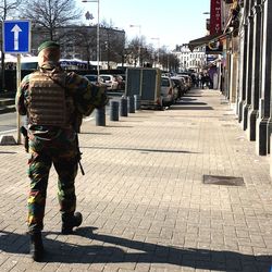 People walking on city street