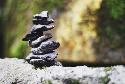 Close-up of stones on rock