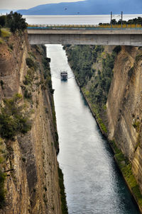 The corinth canal connects the gulf of corinth with the saronic gulf in the aegean sea in greece. 