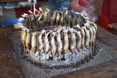 View of fish for sale at market
