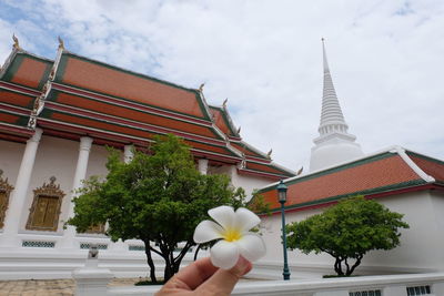 Low angle view of traditional building against sky