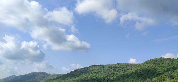 Low angle view of mountain against sky